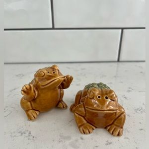 Vintage Cane Toad Salt and Pepper Shakers